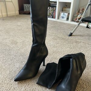 Black boots knee high